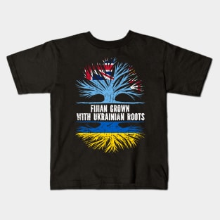 Fijian Grown with Ukrainian Roots Flag Kids T-Shirt